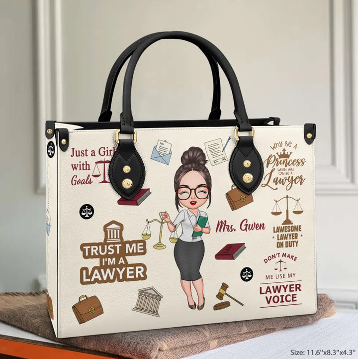 Personalized Custom Leather Bag - Birthday Gift For Lawyer - Being A Lawyer