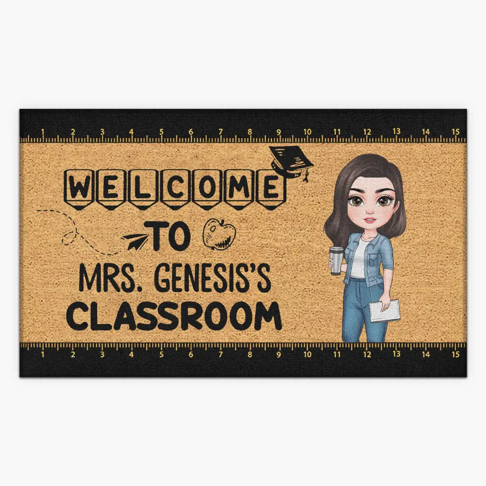 Personalized Custom Doormat - Gift For Teacher - Welcome To My Classroom