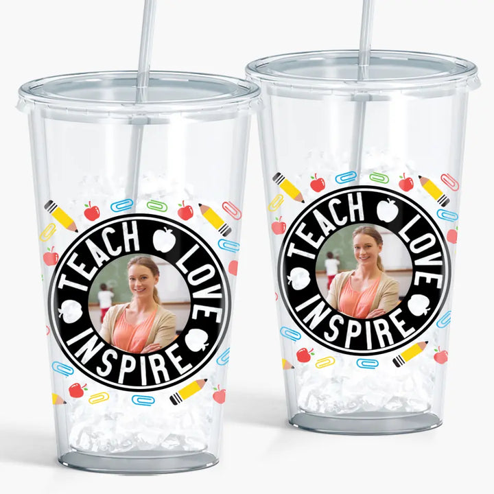 Personalized Custom Acrylic Tumbler - Teacher's Day, Birthday Gift For Teacher - Teacher Fuel