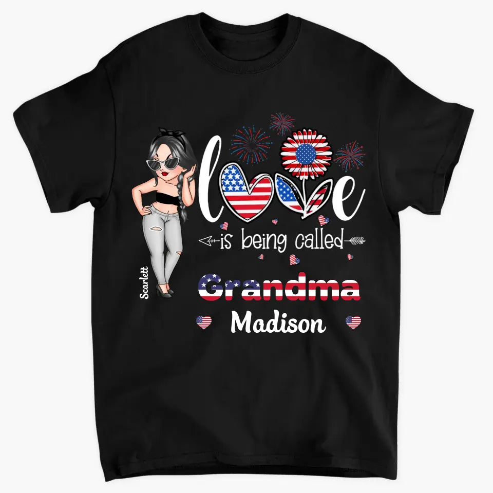 Personalized Custom T-shirt - 4th Of July Gift For Mom - Love Being Called Grandma