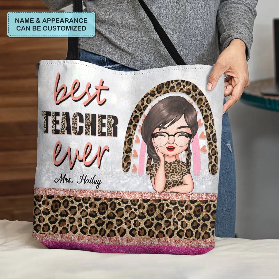 Personalized Custom Tote Bag - Birthday, Teacher's Day Gift For Teacher - Best Teacher Ever