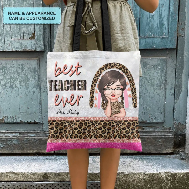 Personalized Custom Tote Bag - Birthday, Teacher's Day Gift For Teacher - Best Teacher Ever