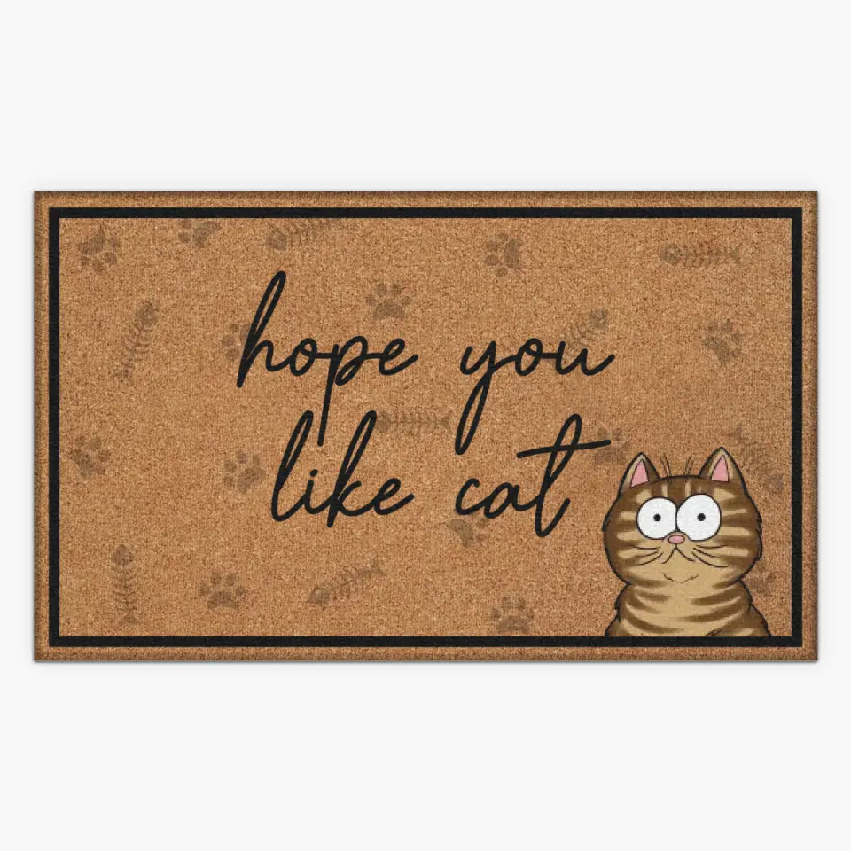 Personalized Custom Doormat - Welcoming, Birthday, Mother's Day, Father's Day Gift For Cat Lover, Cat Mom, Cat Dad - Hope You Like Cats