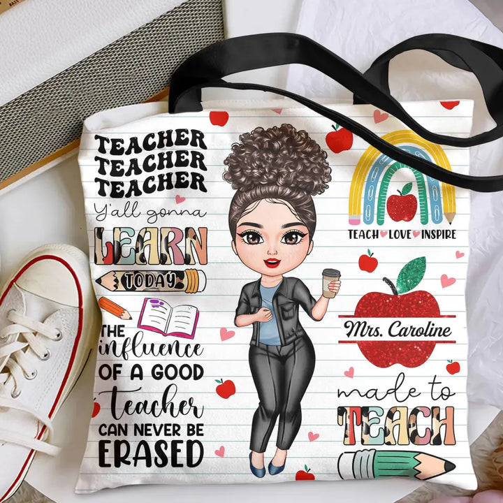 Personalized Custom Tote Bag - Birthday, Teacher's Day Gift For Teacher - The Influence Of A Good Teacher