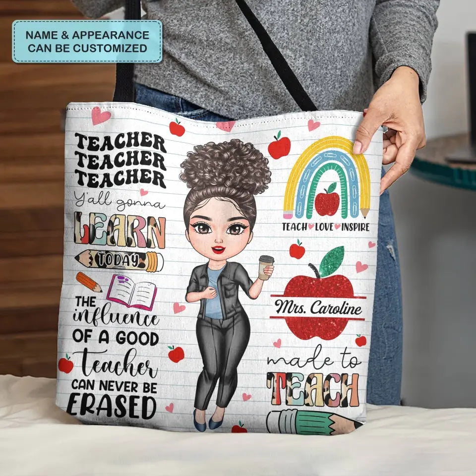 Personalized Custom Tote Bag - Birthday, Teacher's Day Gift For Teacher - The Influence Of A Good Teacher