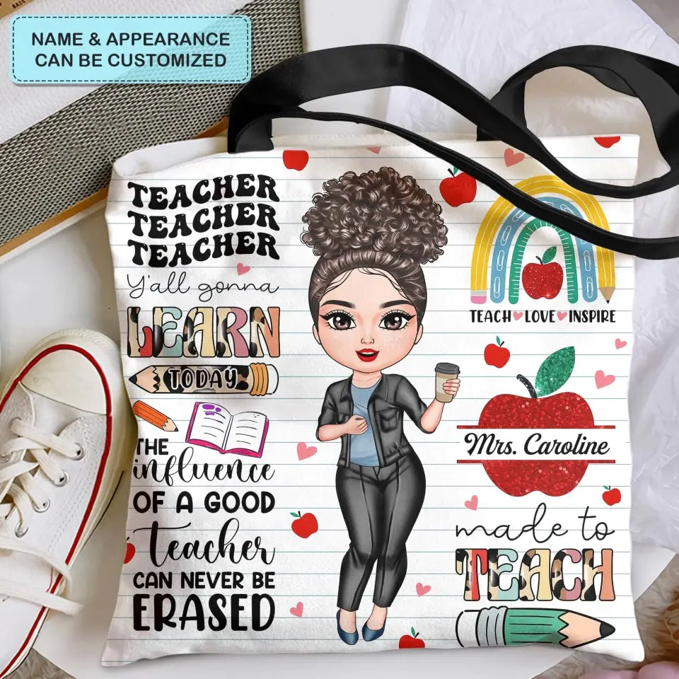 Personalized Custom Tote Bag - Birthday, Teacher's Day Gift For Teacher - The Influence Of A Good Teacher