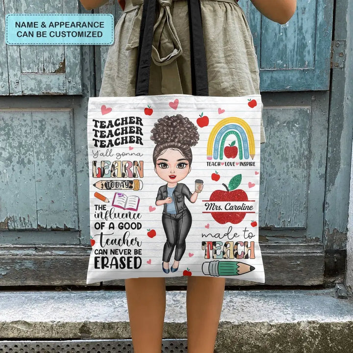 Personalized Custom Tote Bag - Birthday, Teacher's Day Gift For Teacher - The Influence Of A Good Teacher
