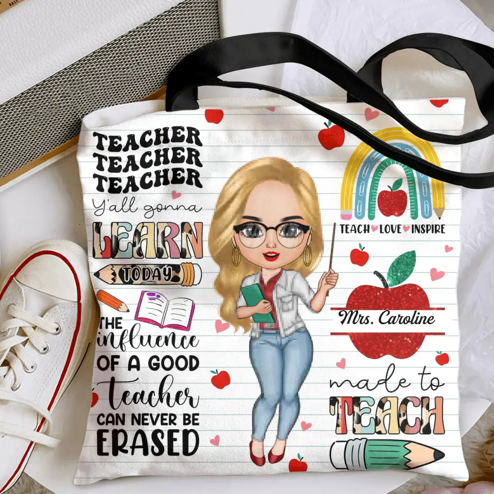 Personalized Custom Tote Bag - Birthday, Teacher's Day Gift For Teacher - The Influence Of A Good Teacher
