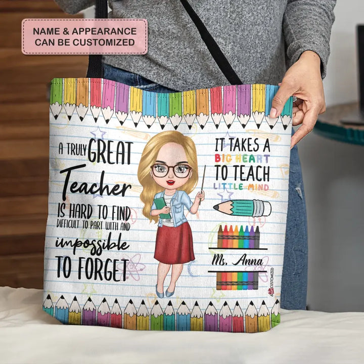 Personalized Custom Tote Bag - Birthday, Teacher's Day Gift For Teacher - A Truly Great Teacher