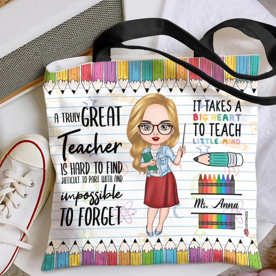 Personalized Custom Tote Bag - Birthday, Teacher's Day Gift For Teacher - A Truly Great Teacher