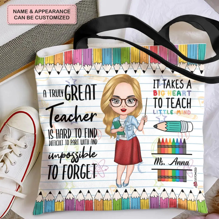 Personalized Custom Tote Bag - Birthday, Teacher's Day Gift For Teacher - A Truly Great Teacher
