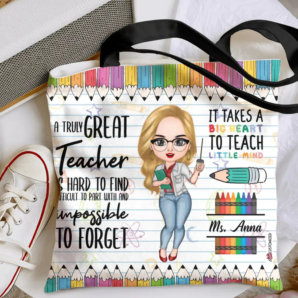 Personalized Custom Tote Bag - Birthday, Teacher's Day Gift For Teacher - A Truly Great Teacher