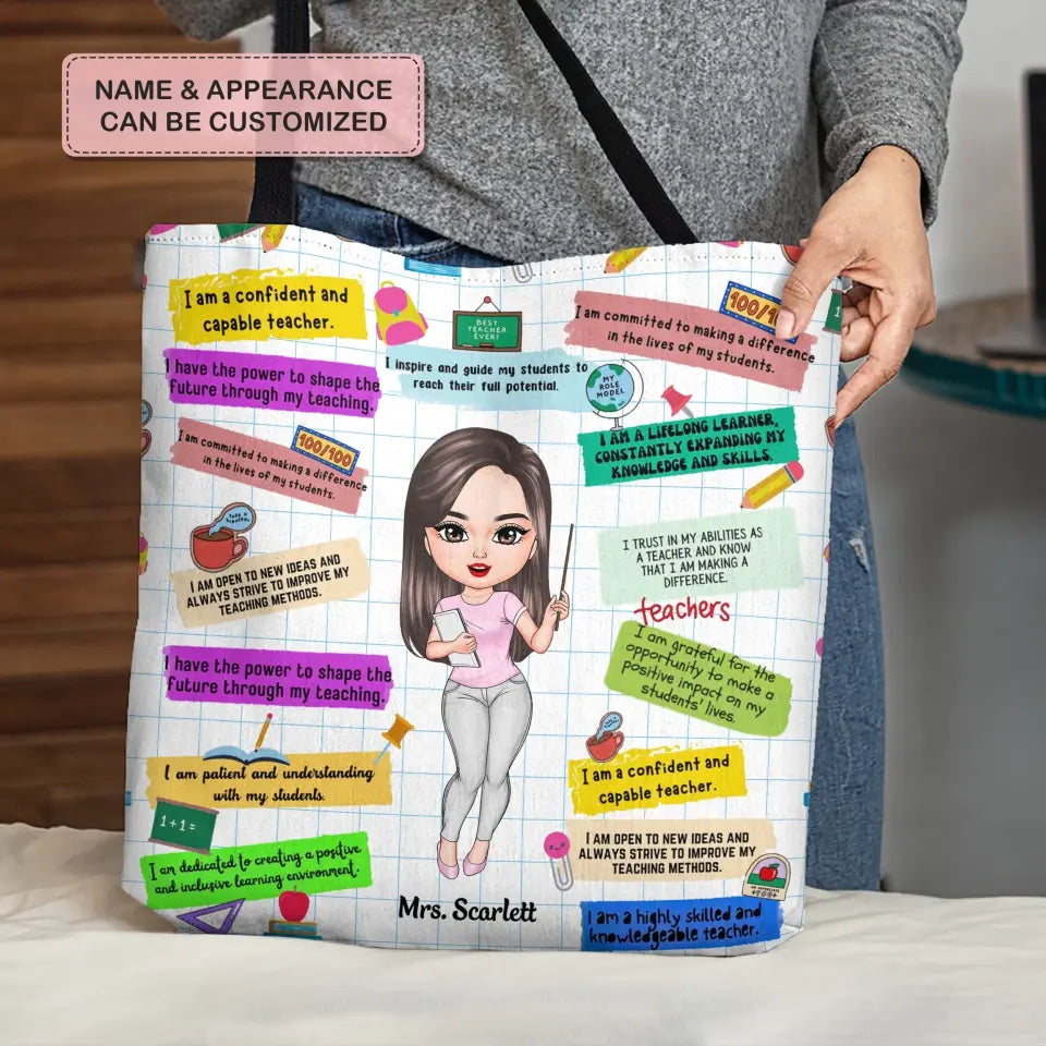 Personalized Custom Tote Bag - Birthday, Teacher's Day Gift For Teacher - Best Teacher Ever