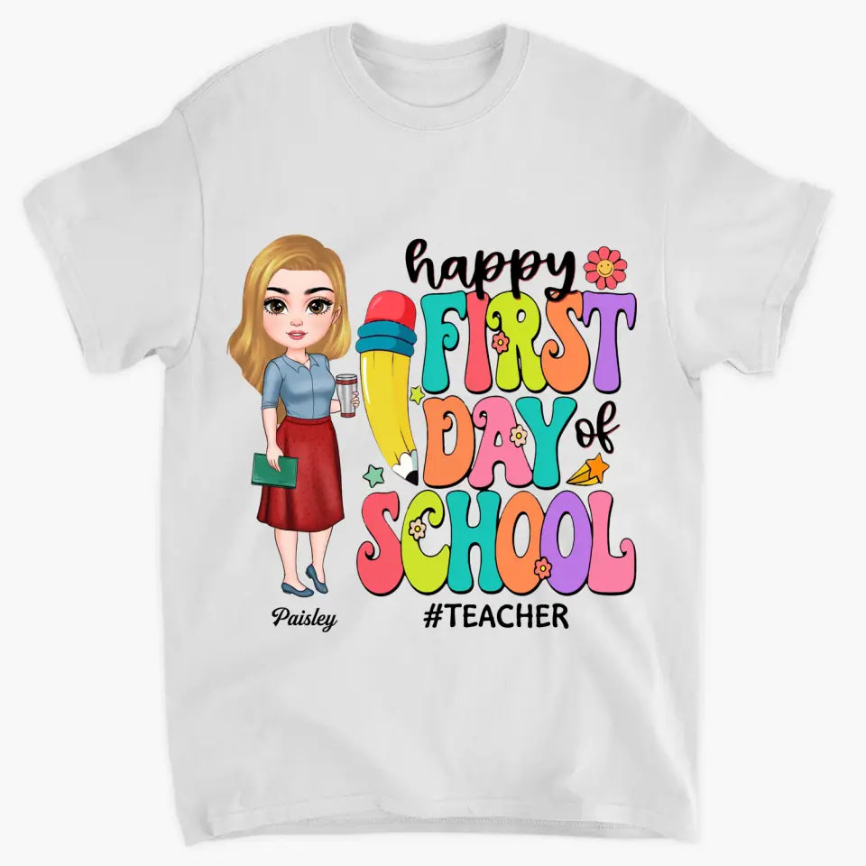 Personalized Custom T-shirt - Teacher's Day, Birthday Gift For Teacher - Welcome Back To School Retro