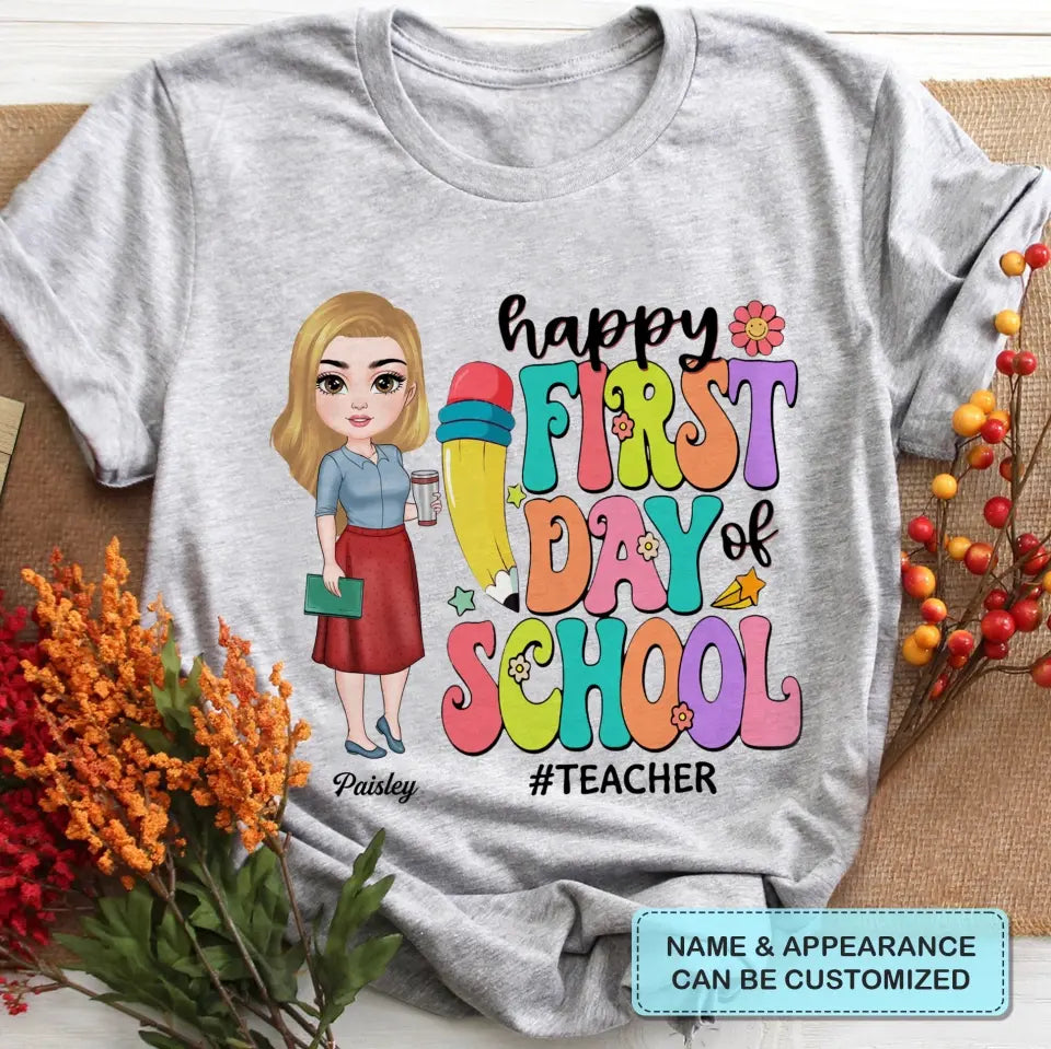 Personalized Custom T-shirt - Teacher's Day, Birthday Gift For Teacher - Welcome Back To School Retro