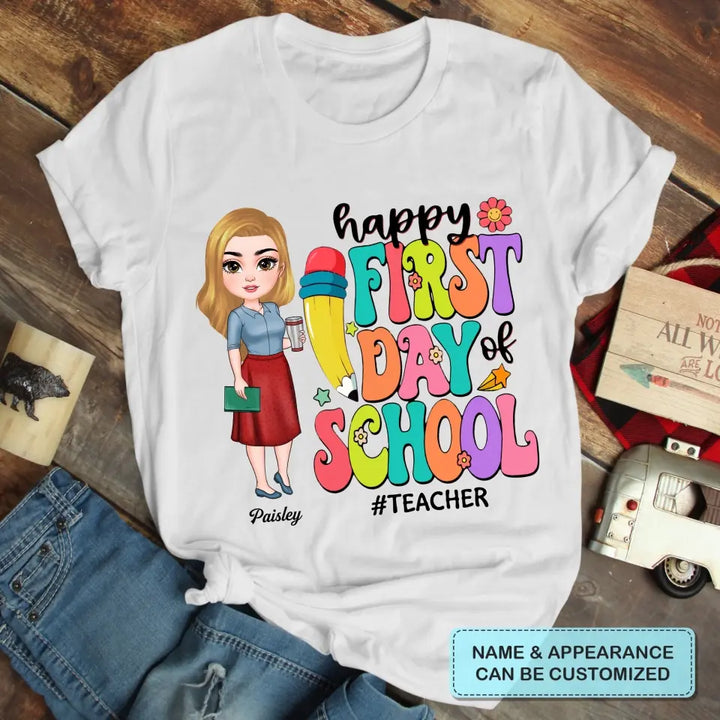 Personalized Custom T-shirt - Teacher's Day, Birthday Gift For Teacher - Welcome Back To School Retro