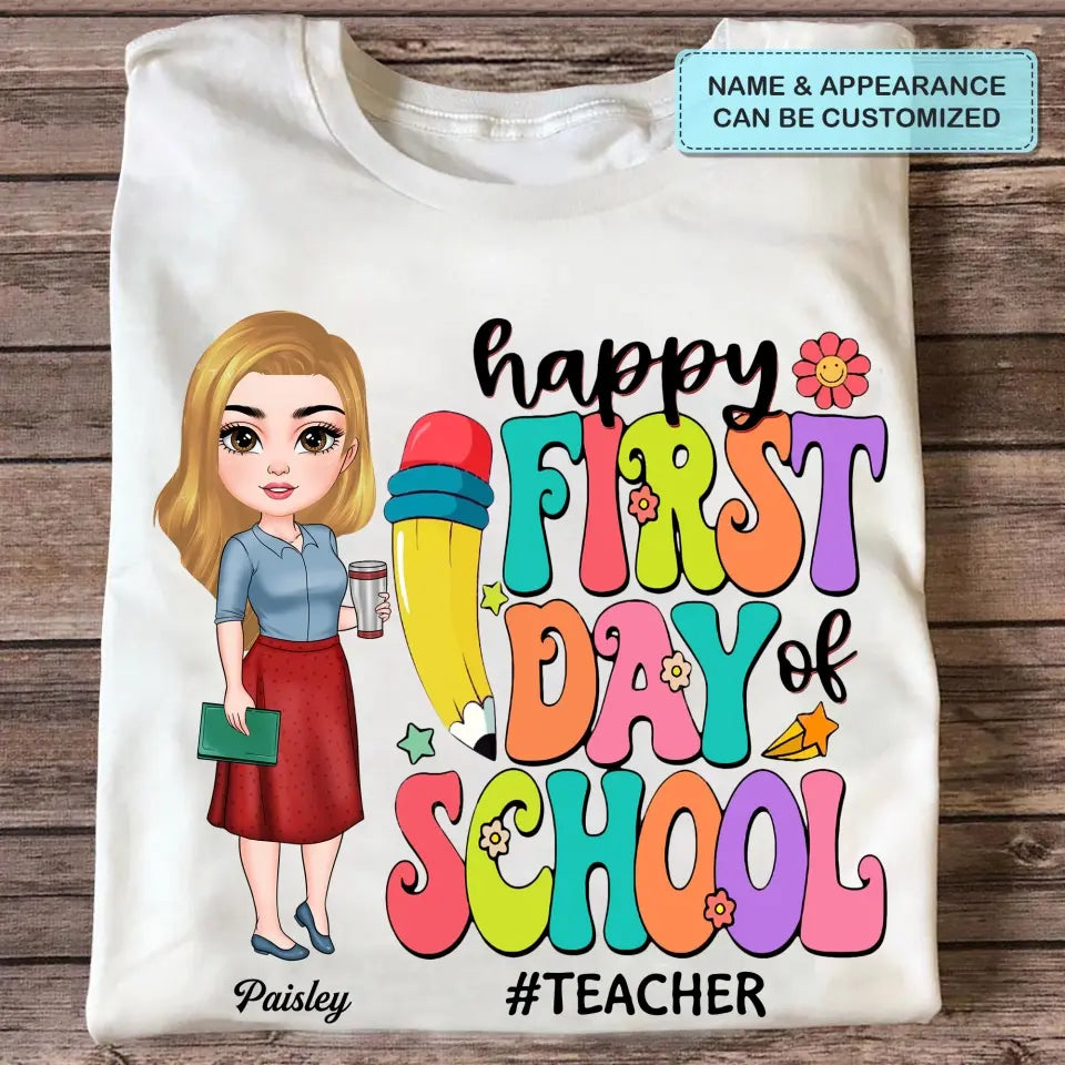 Personalized Custom T-shirt - Teacher's Day, Birthday Gift For Teacher - Welcome Back To School Retro