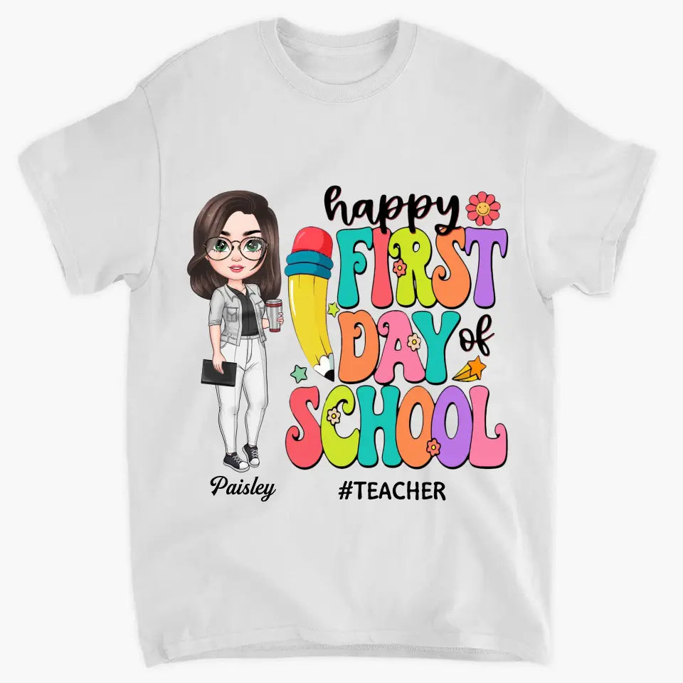 Personalized Custom T-shirt - Teacher's Day, Birthday Gift For Teacher - Welcome Back To School Retro