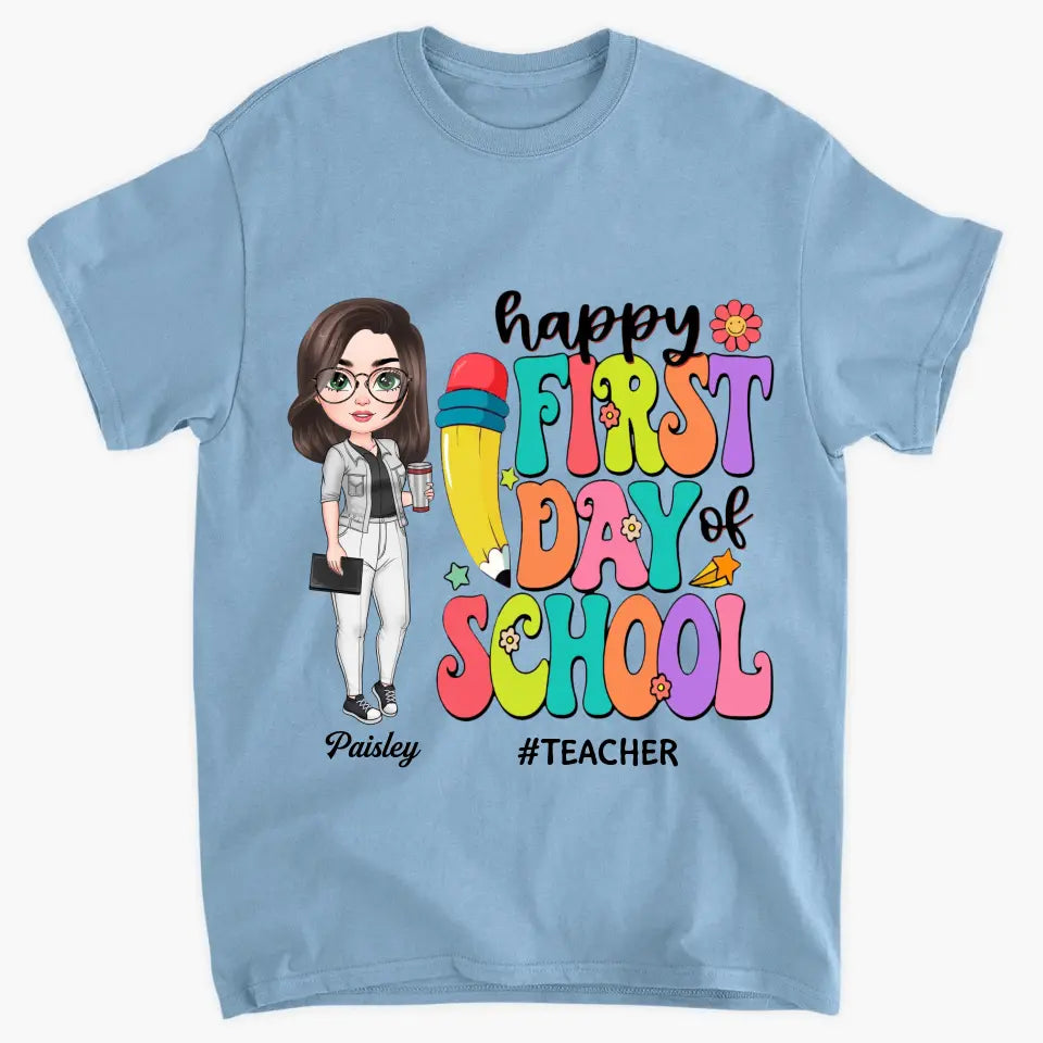 Personalized Custom T-shirt - Teacher's Day, Birthday Gift For Teacher - Welcome Back To School Retro