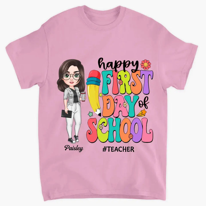 Personalized Custom T-shirt - Teacher's Day, Birthday Gift For Teacher - Welcome Back To School Retro