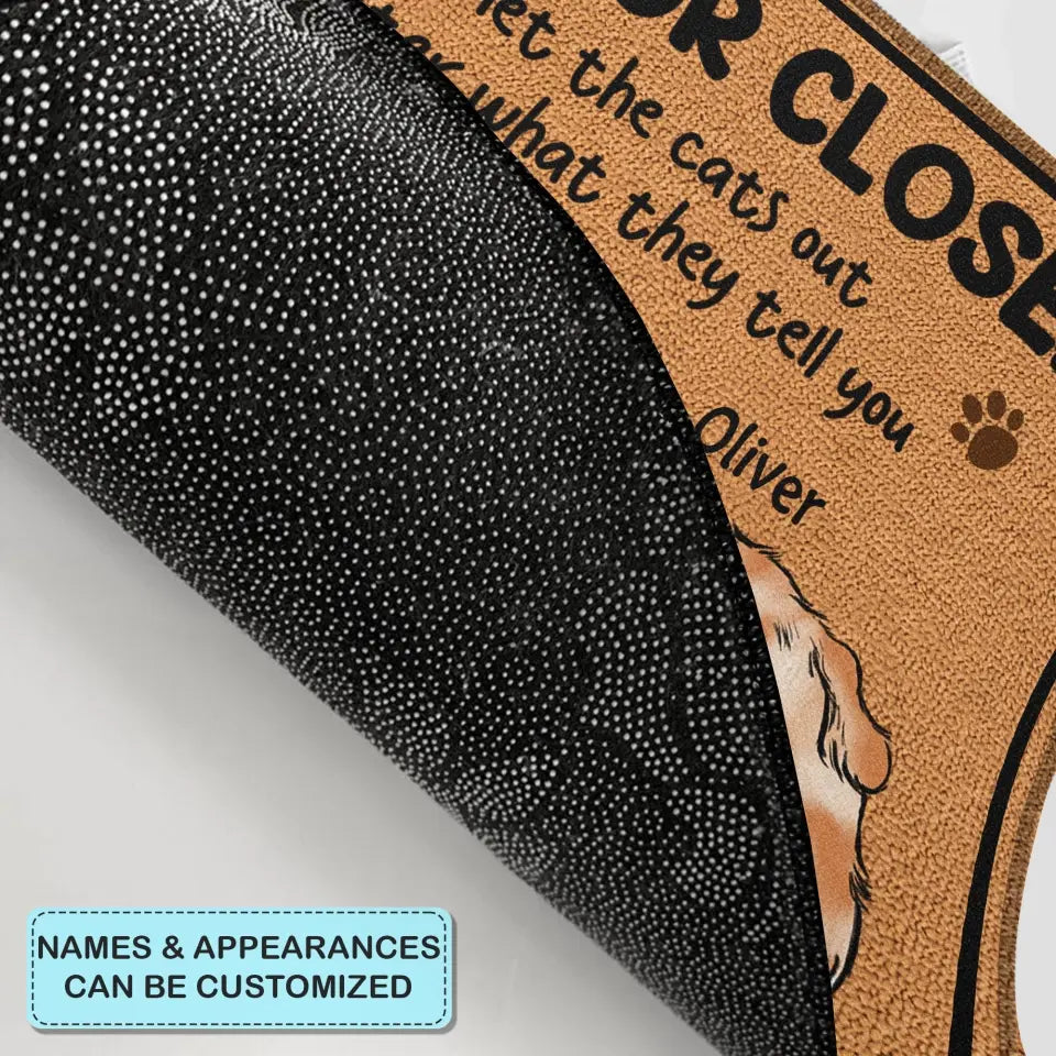 Personalized Custom Doormat - Welcoming, Birthday Gift For Cat Lover - Keep Door Closed
