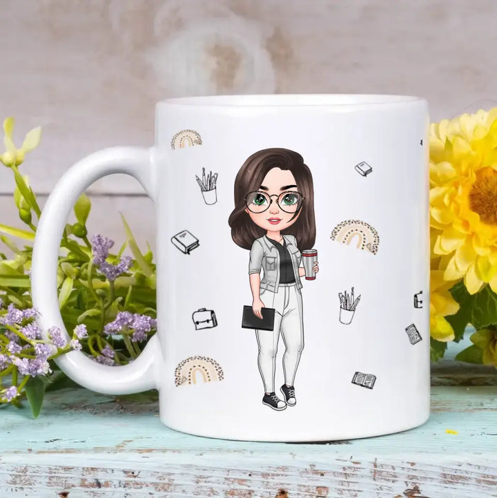 Personalized Custom White Mug - Birthday, Teacher's Day Gift For Teacher - Teacher Of Tiny Humans