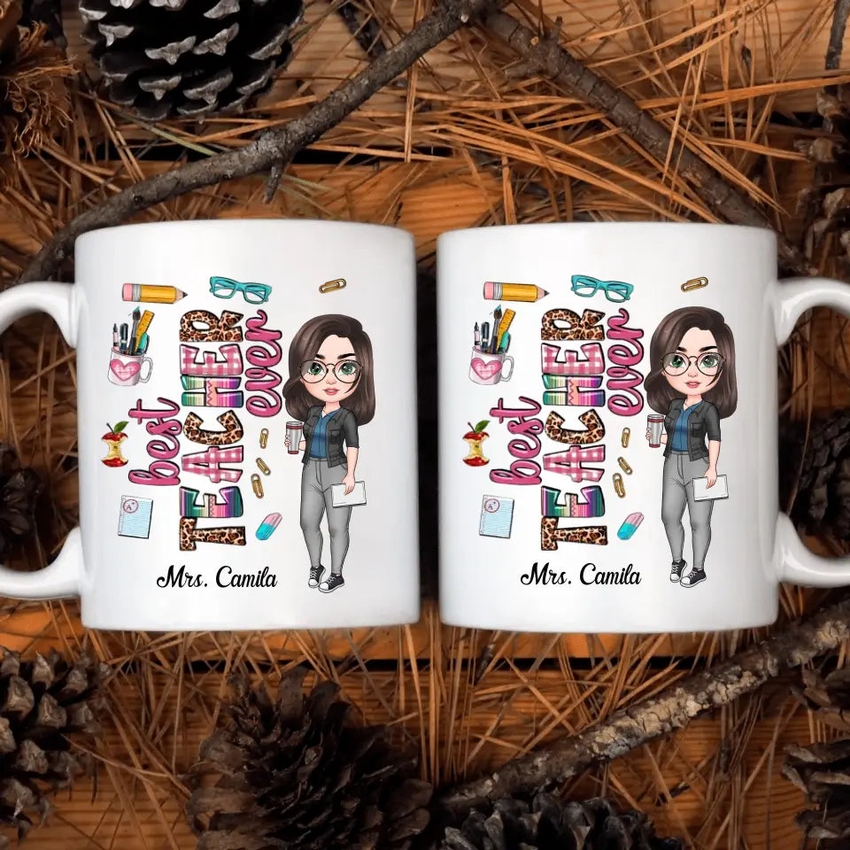 Personalized Custom White Mug - Birthday, Teacher's Day Gift For Teacher - Best Teacher Ever