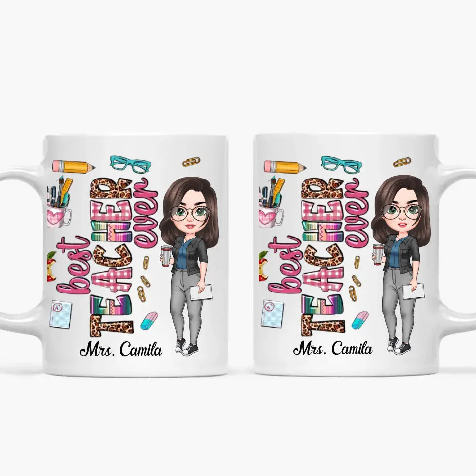 Personalized Custom White Mug - Birthday, Teacher's Day Gift For Teacher - Best Teacher Ever