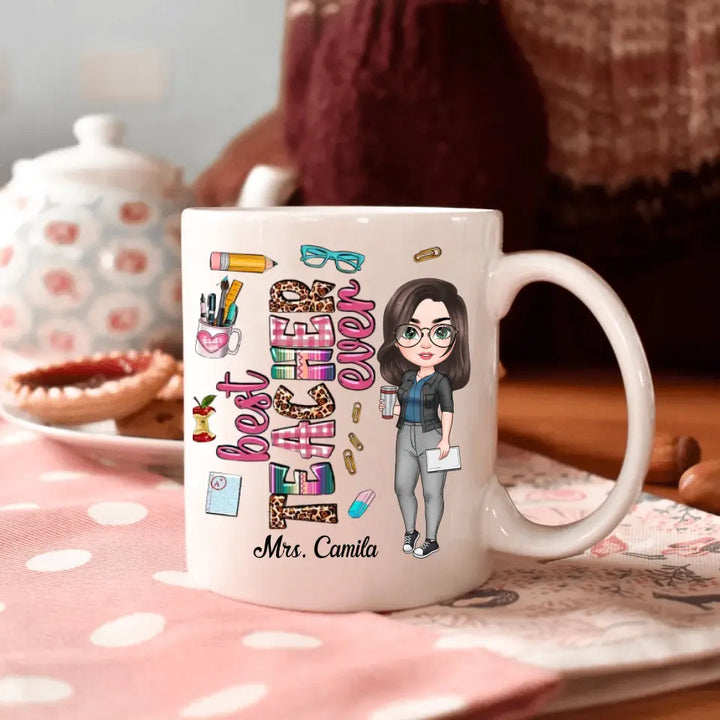 Personalized Custom White Mug - Birthday, Teacher's Day Gift For Teacher - Best Teacher Ever