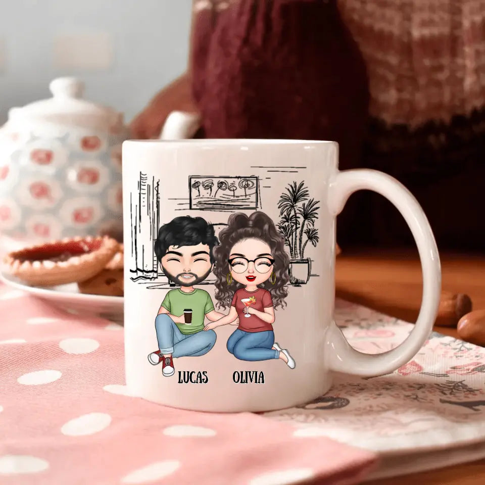 Personalized Custom White Mug - Anniversary Gift For Couple - Hotter Than Coffee