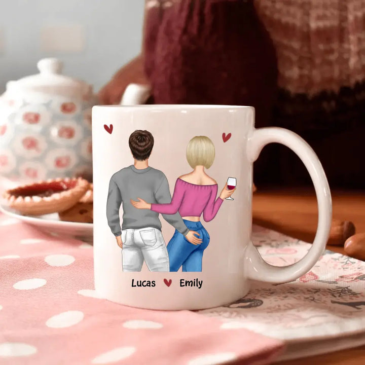 Personalized Custom White Mug - Birthday, Anniversary Gift For Couple - I Promise To Always Be By Your Side Or Under You Or On Top Of You