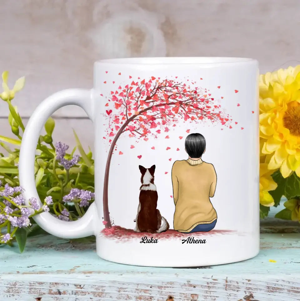 Personalized Custom White Mug - Gift For Dog Mom, Dog Dad, Dog Lover, Dog Owner - Life Is Better With A Dog