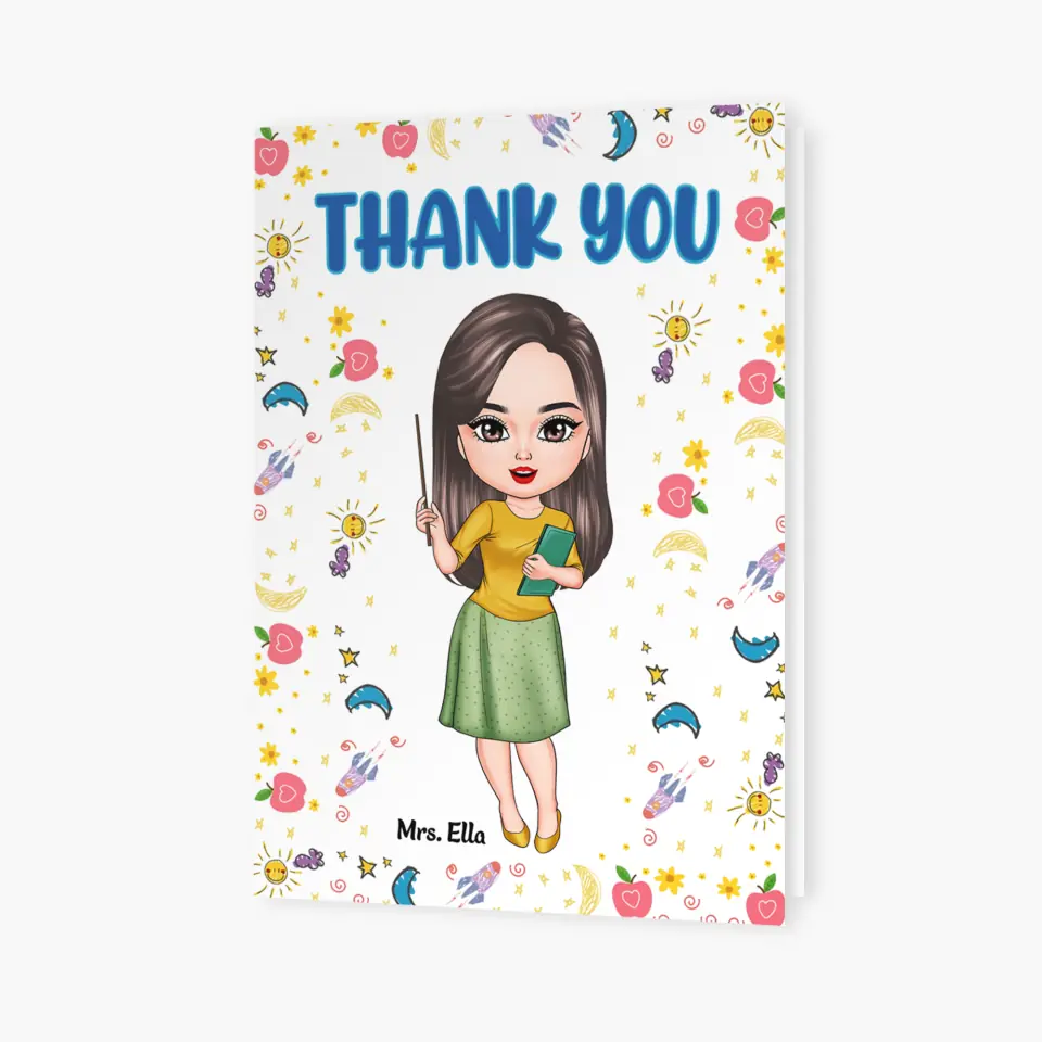 Personalized Custom Greeting Card - Teacher's Day, Birthday Gift For Teacher - Teacher Thanks For All You Do