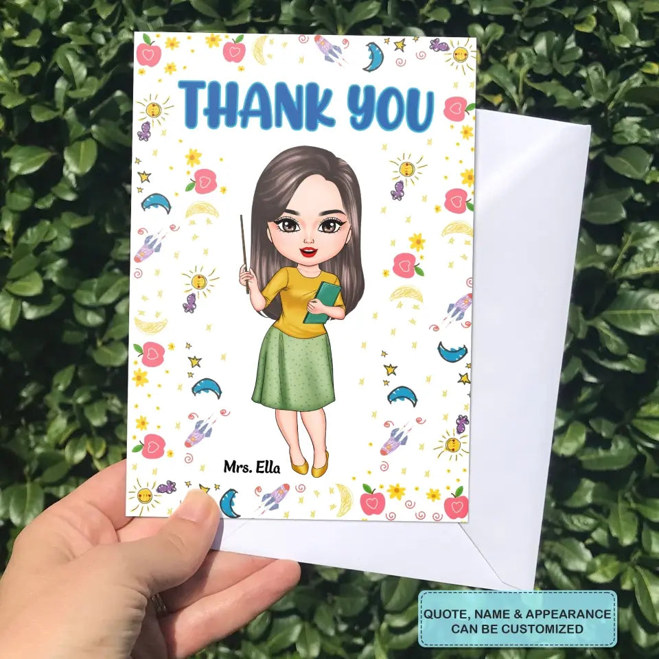 Personalized Custom Greeting Card - Teacher's Day, Birthday Gift For Teacher - Teacher Thanks For All You Do