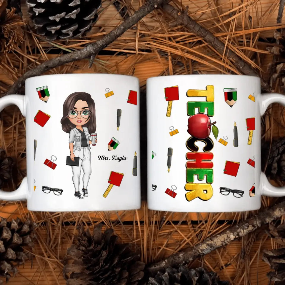 Personalized Custom White Mug - Juneteenth, Birthday, Teacher's Day Gift For Teacher - Juneteenth Teacher