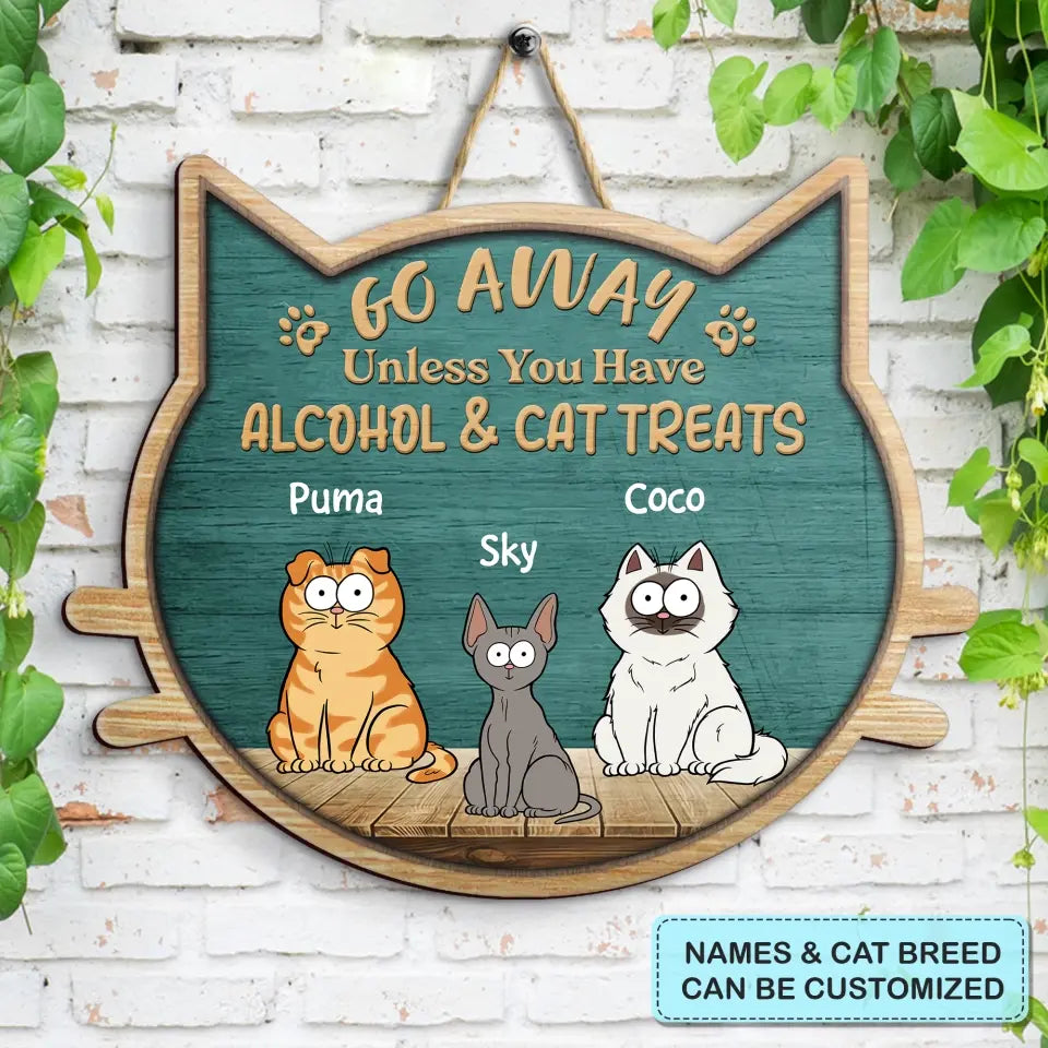 Personalized Custom Door Sign - Birthday, Welcoming Gift For Cat Mom, Cat Dad, Cat Lover, Cat Owner - Keep Door Closed