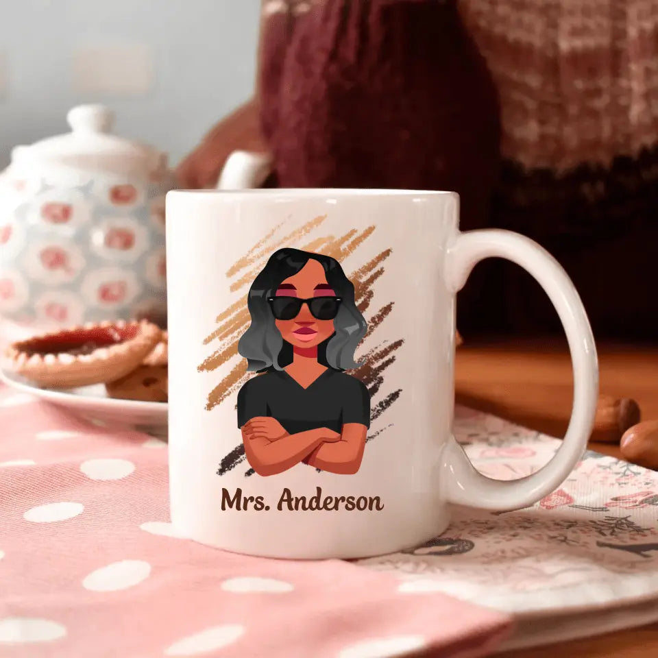 Personalized Custom White Mug - Birthday, Teacher's Day Gift For Teacher - Educated Motivated Elevated Melanated