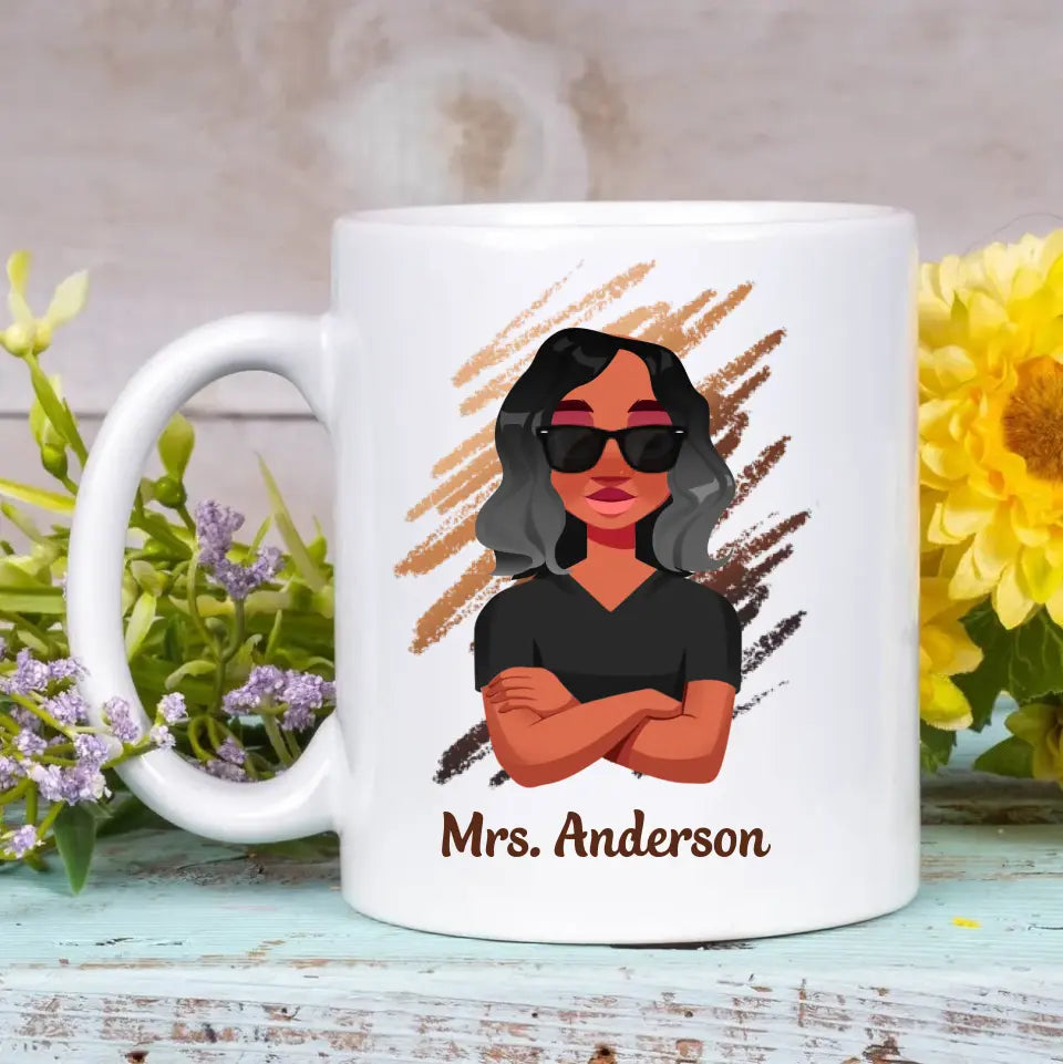 Personalized Custom White Mug - Birthday, Teacher's Day Gift For Teacher - Educated Motivated Elevated Melanated
