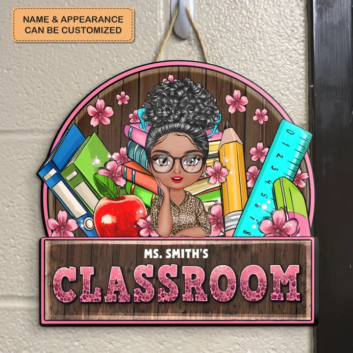 Personalized Custom Door Sign - Welcoming, Birthday, Teacher's Day Gift For Teacher - Welcome To My Class Floral