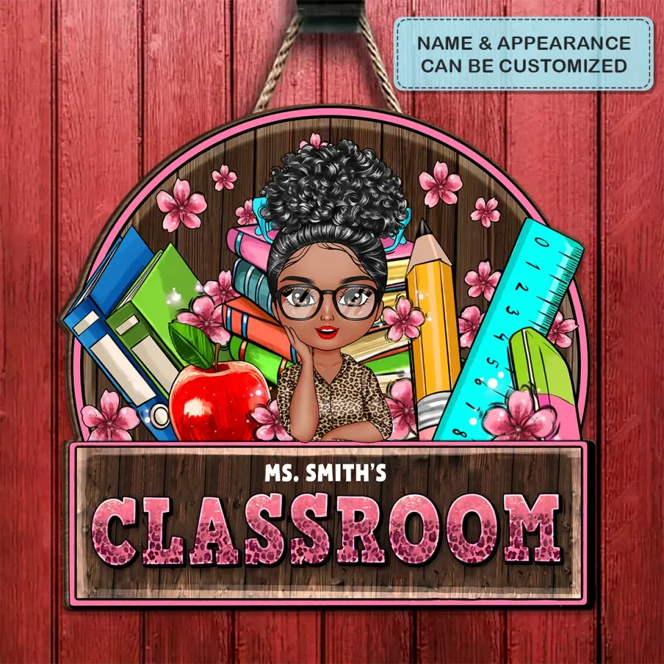Personalized Custom Door Sign - Welcoming, Birthday, Teacher's Day Gift For Teacher - Welcome To My Class Floral
