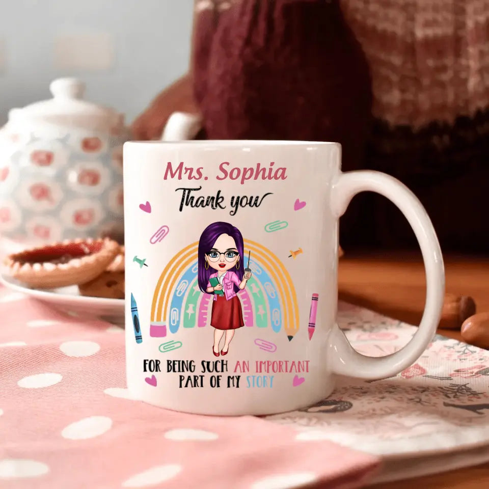 Personalized Custom White Mug - Birthday, Teacher's Day Gift For Teacher - Thank You For Being Such An Important Part