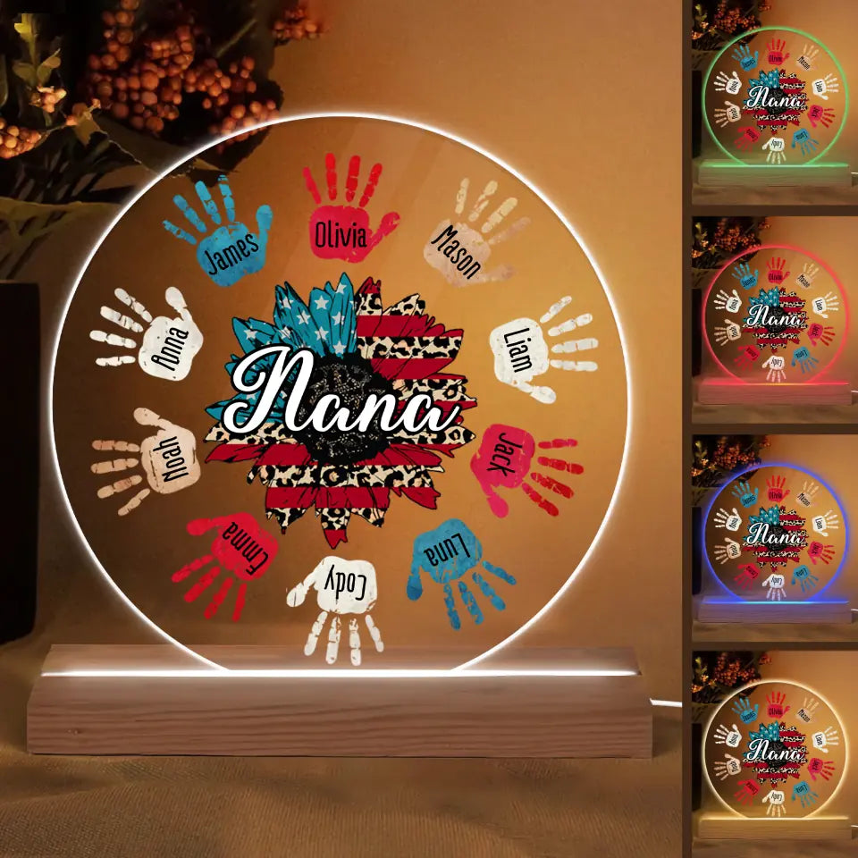 Personalized Custom 3D LED Light Wooden Base - Mother's Day, Birthday Gift For Grandma, Mom - The Best Moments Are Grandma Moments