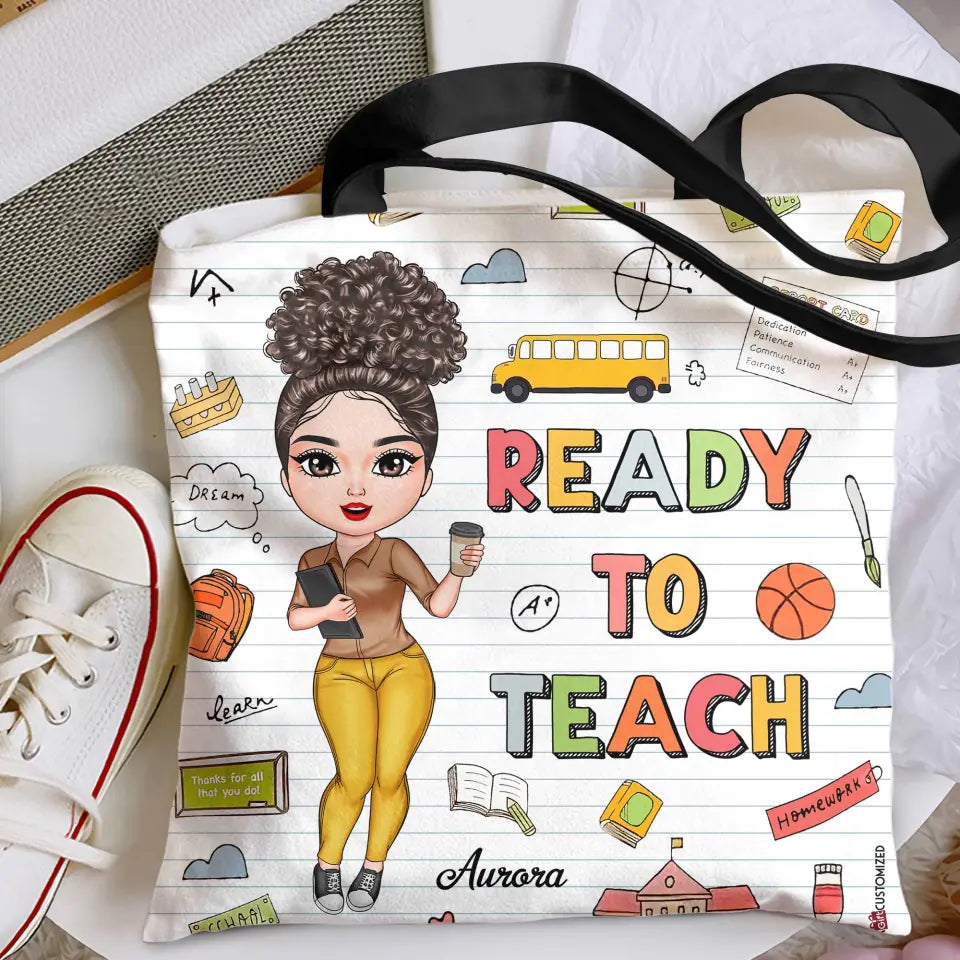 Personalized Custom Tote Bag - Birthday, Teacher's Day Gift For Teacher - It Takes A Big Heart To Teach Tiny Humans