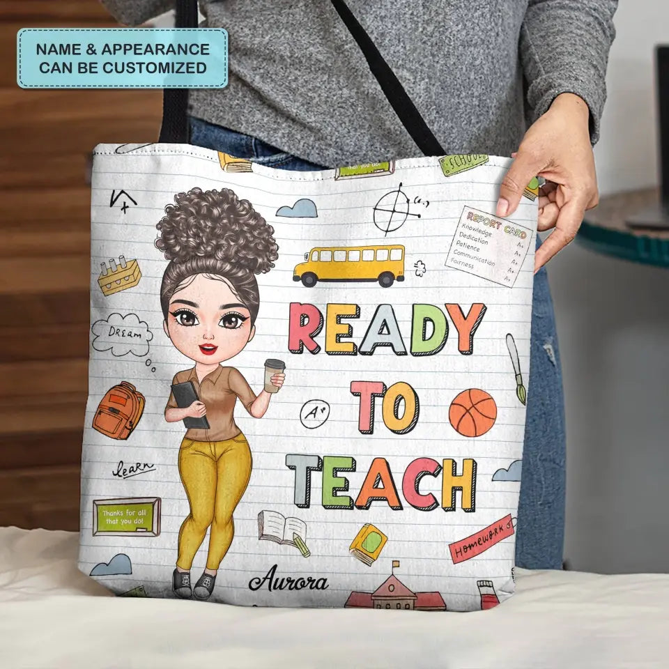 Personalized Custom Tote Bag - Birthday, Teacher's Day Gift For Teacher - It Takes A Big Heart To Teach Tiny Humans