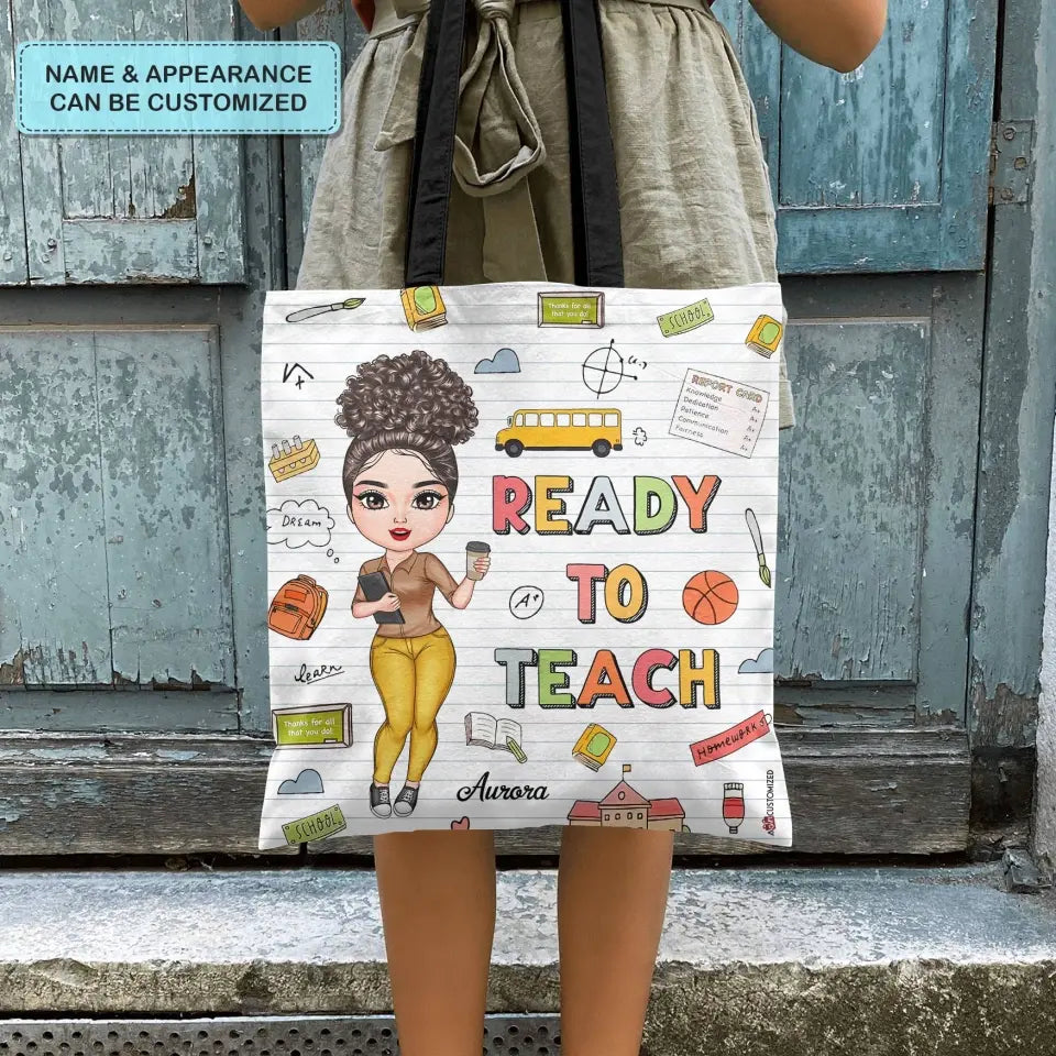 Personalized Custom Tote Bag - Birthday, Teacher's Day Gift For Teacher - It Takes A Big Heart To Teach Tiny Humans