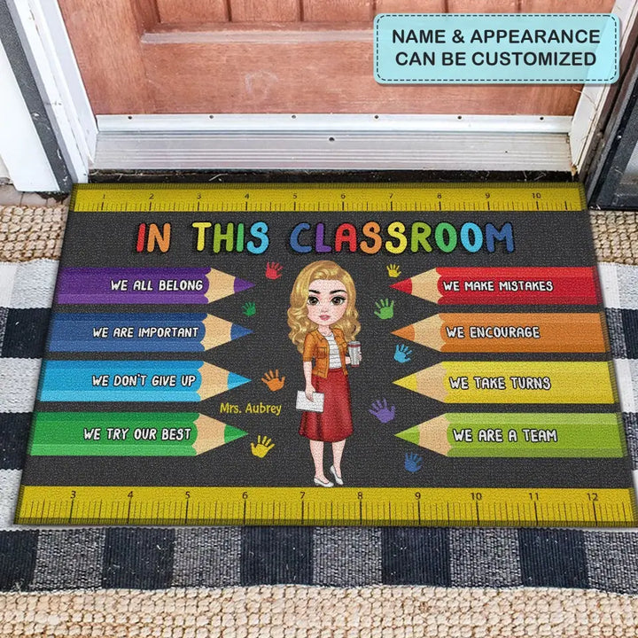 Personalized Custom Doormat - Teacher's Day, Birthday Gift For Teacher - In This Class