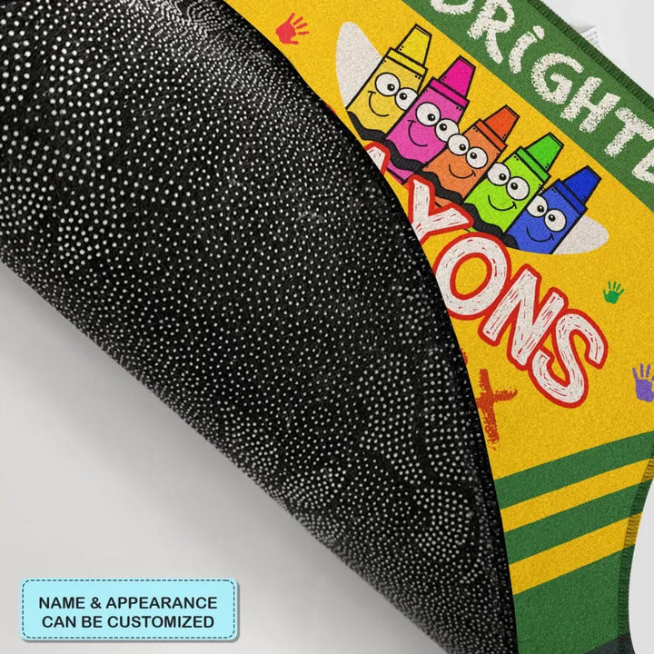 Personalized Custom Doormat - Teacher's Day, Birthday Gift For Teacher - The Brightest Crayons In The Box