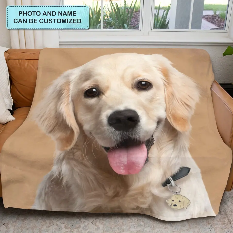 Personalized Custom Blanket - Gift For Pet Mom, Pet Dad, Pet Lover, Pet Owner - Pet Blanket Using Pet Photo