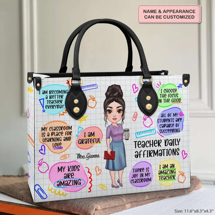 Personalized Leather Bag - Birthday, Teacher's Day Gift For Teacher - I Am An Amazing Teacher ARND005
