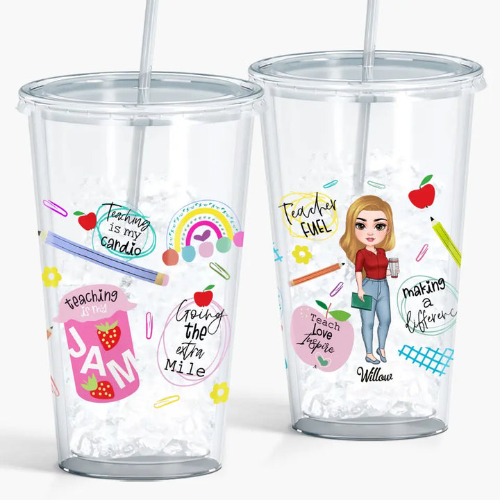 Personalized Custom Acrylic Tumbler - Teacher's Day, Birthday Gift For Teacher - Teaching Is My Jam